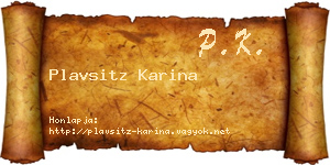 Plavsitz Karina névjegykártya
